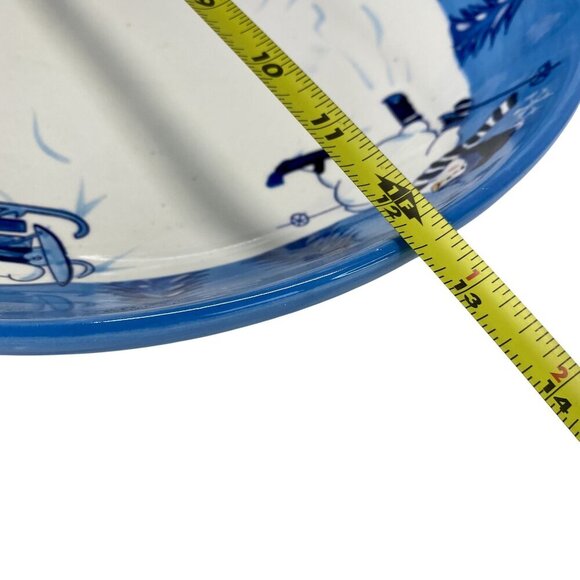 NorthCrest Home 12" Snowman Winter Serving Bowl Snowflakes Christmas Trees Sledd - Picture 2 of 5